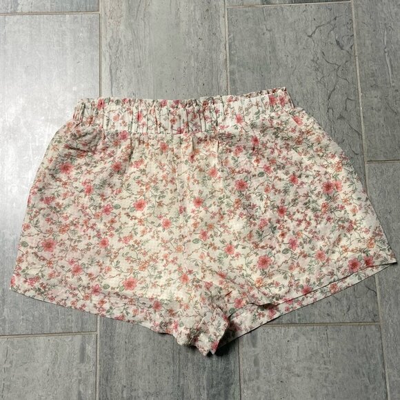 Bailey Rose Floral Elastic Ruffle Waist High Rise Shorts with Liner Size Small - Picture 1 of 11